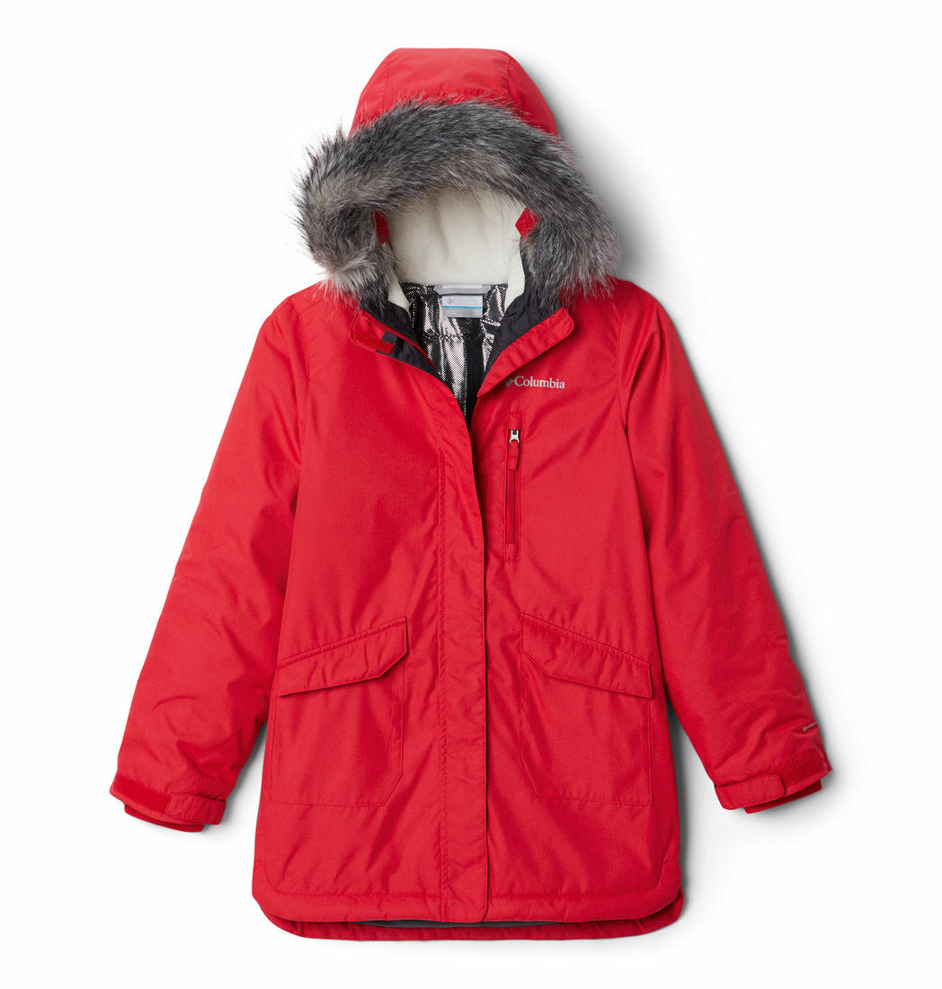 Columbia Kids Girls Red Suttle Mountain Long Insulated Jacket
