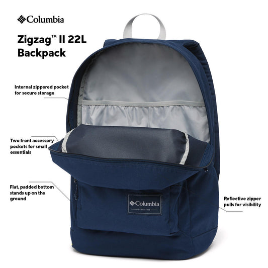 Columbia Unisex Navy Blue Zigzag II Backpack 22 L