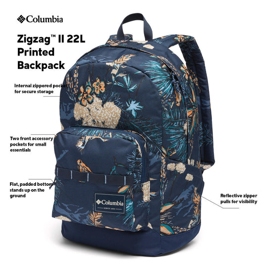Columbia Unisex Blue Zigzag II Printed Backpack 22 L
