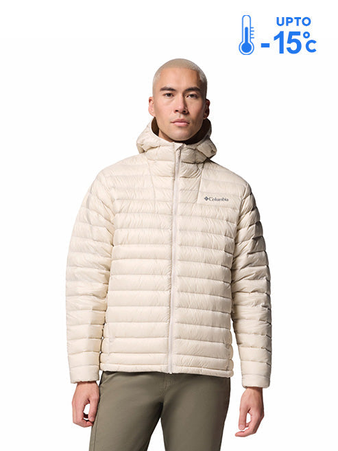 Columbia Men Beige Omni-Shield Corelite Hooded Down Jacket