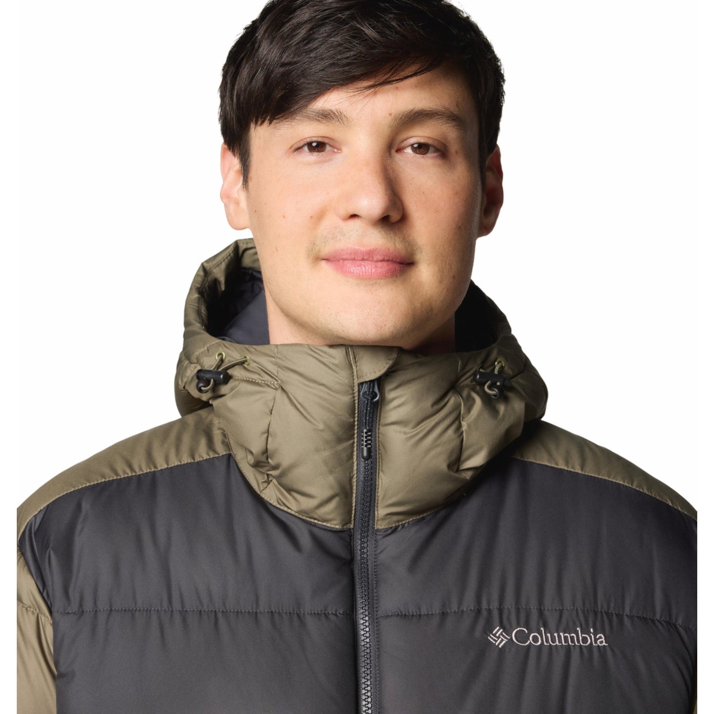 Columbia Men Green Omni-Heat Reflective Pike Lake II Hooded Down Jacket