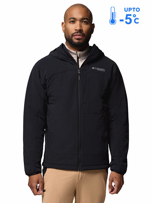 Columbia Men Black Omni-Shield Silver Leaf Lite Hooded Down Jacket