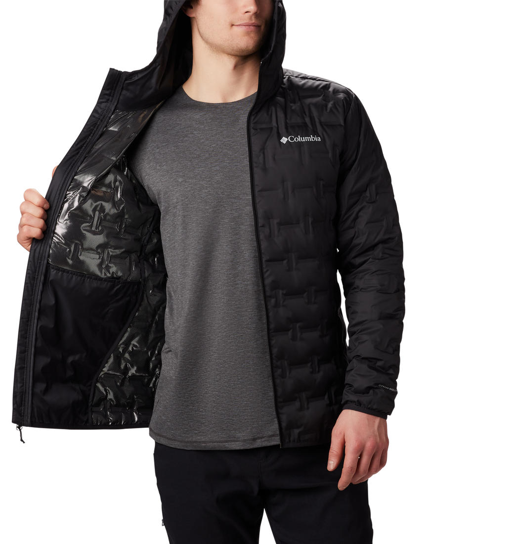Columbia Men Black Delta Ridge Down Hooded Jacket