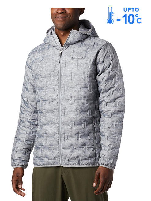 Columbia Men Grey Delta Ridge Down Hooded Jacket