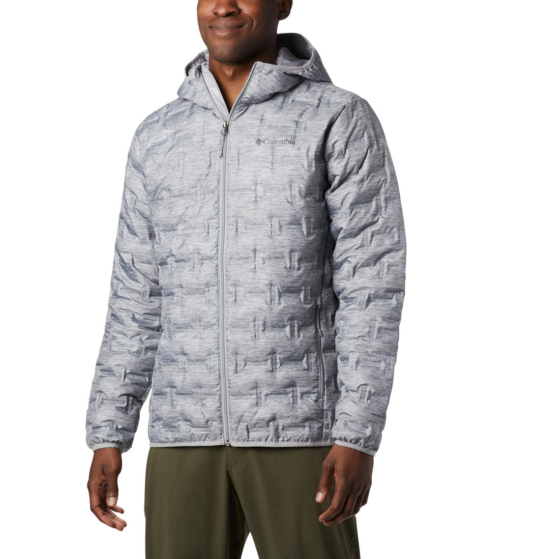 Columbia Men Grey Delta Ridge Down Hooded Jacket