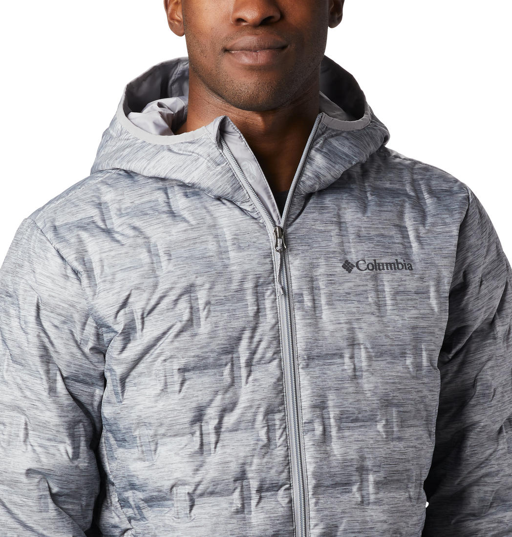 Columbia Men Grey Delta Ridge Down Hooded Jacket