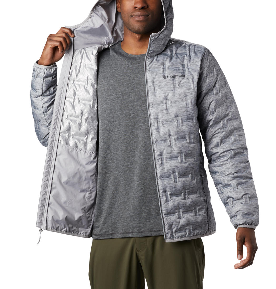 Columbia Men Grey Delta Ridge Down Hooded Jacket