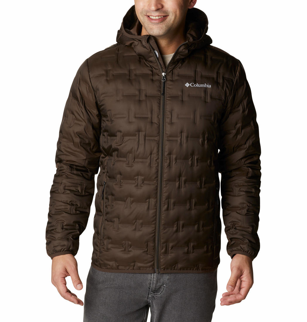 Columbia Men Brown Delta Ridge Down Hooded Jacket