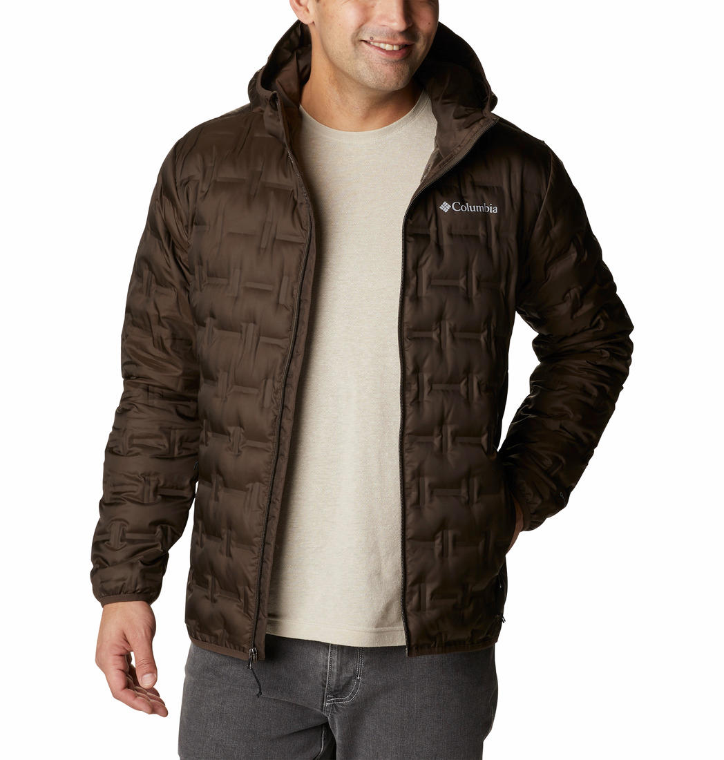 Columbia Men Brown Delta Ridge Down Hooded Jacket