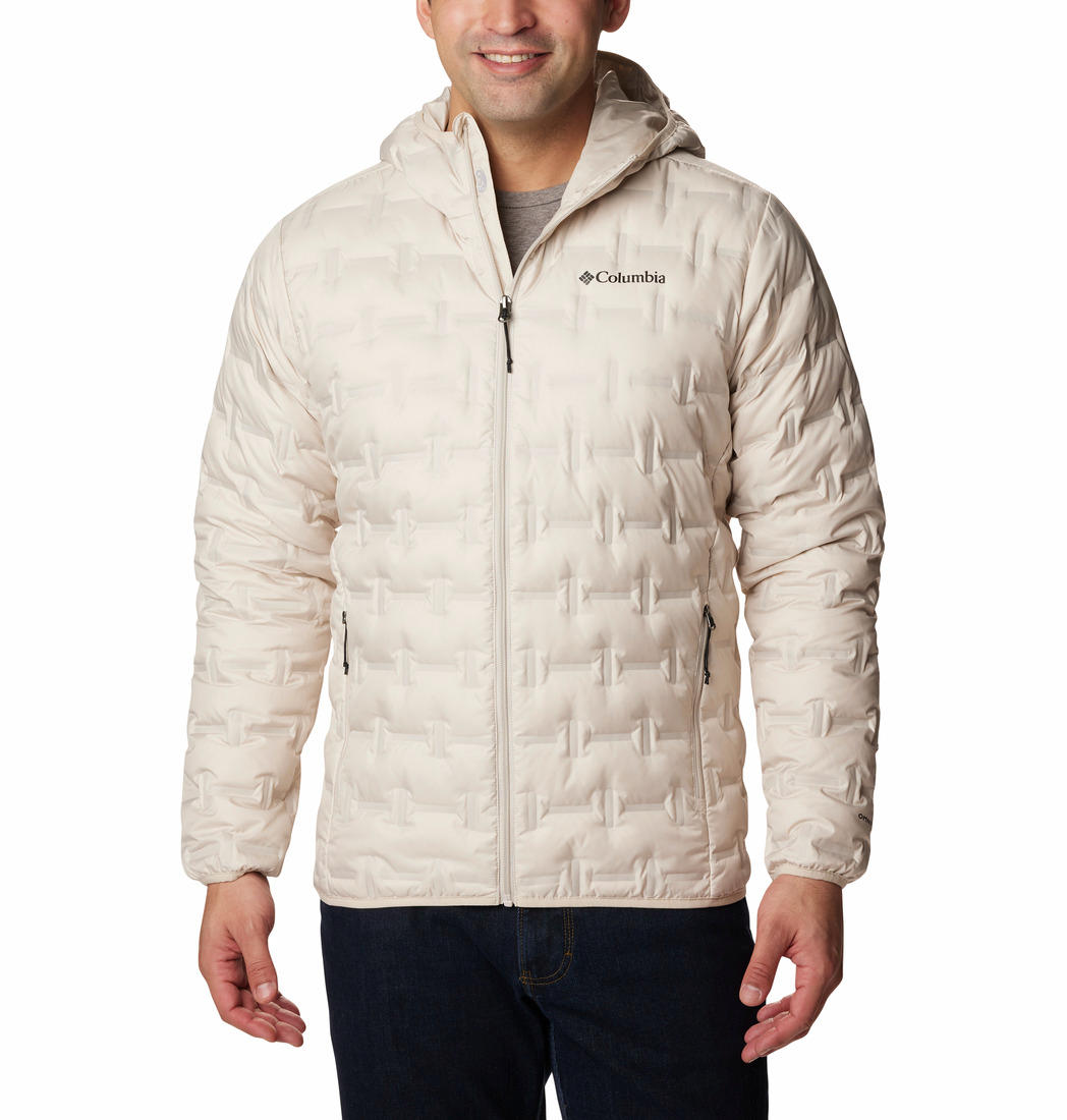 Columbia Men Beige Delta Ridge Down Hooded Jacket