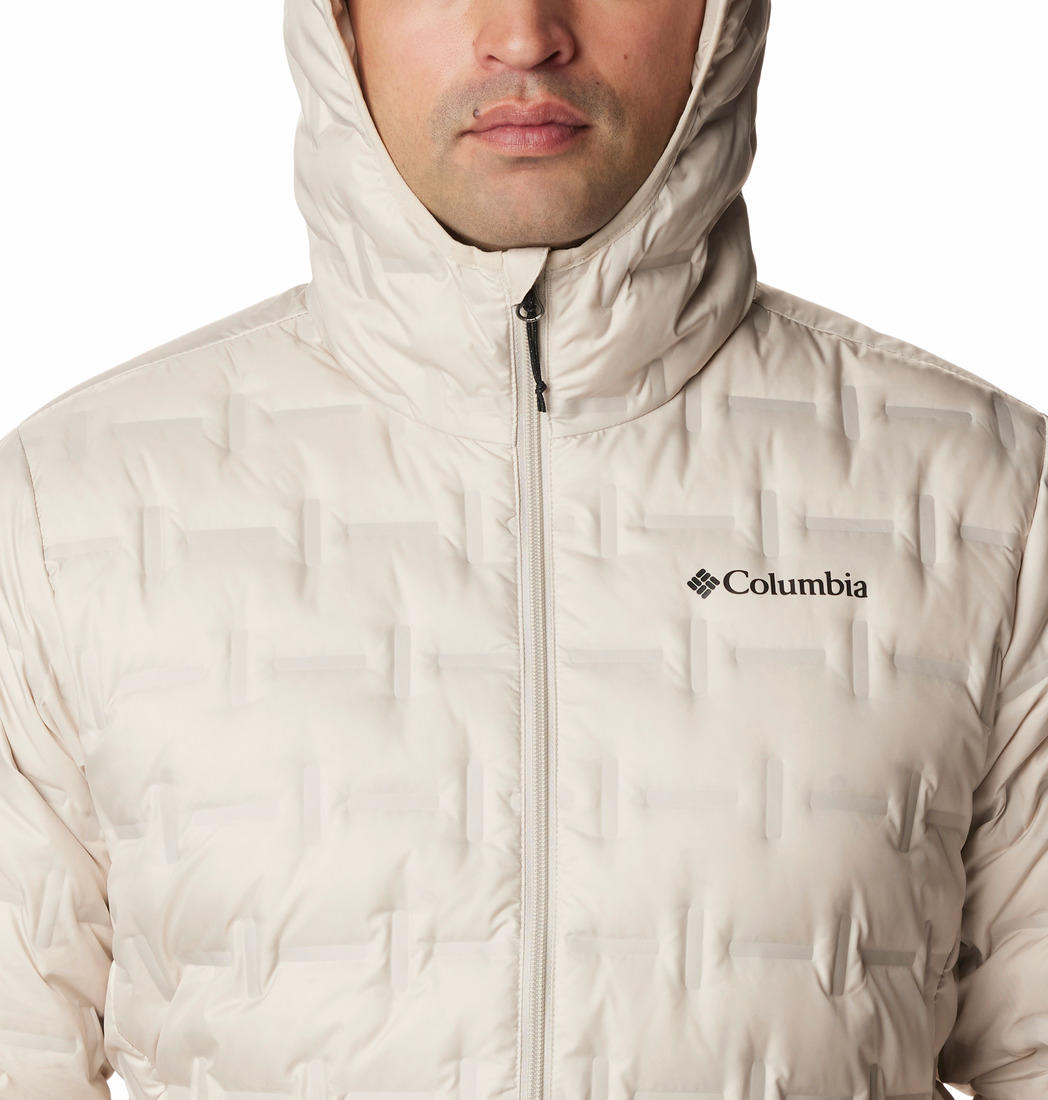 Columbia Men Beige Delta Ridge Down Hooded Jacket