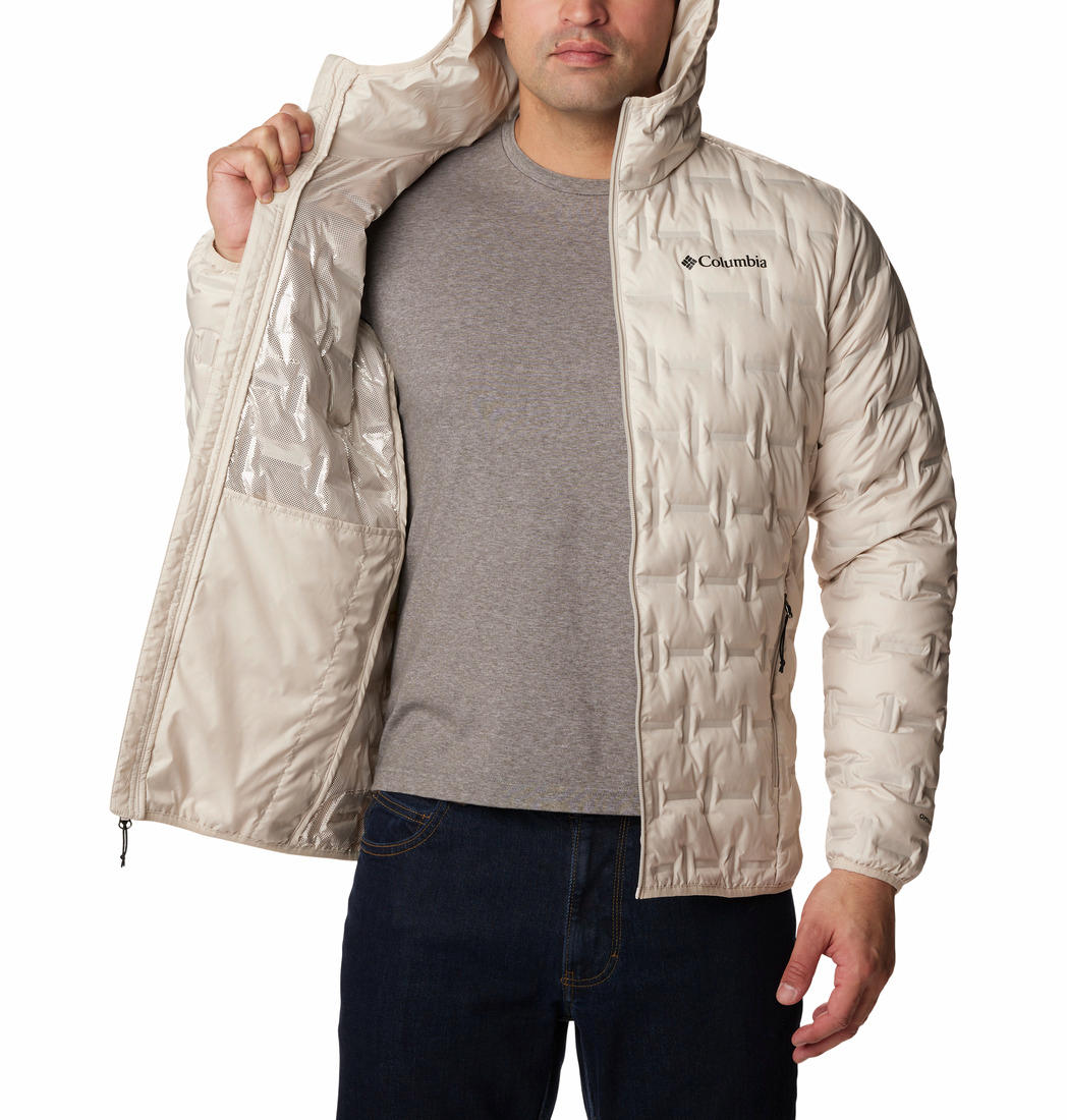 Columbia Men Beige Delta Ridge Down Hooded Jacket