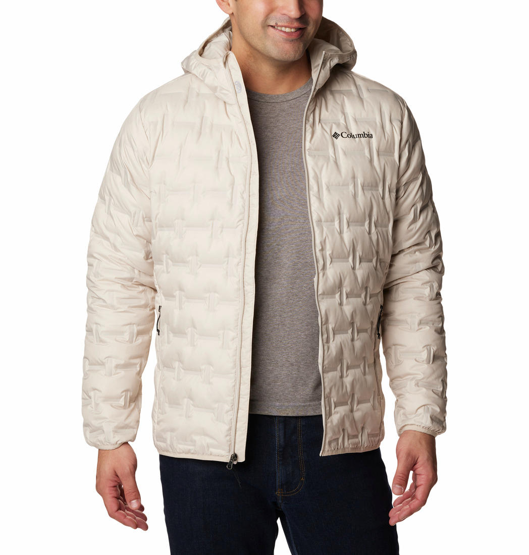 Columbia Men Beige Delta Ridge Down Hooded Jacket