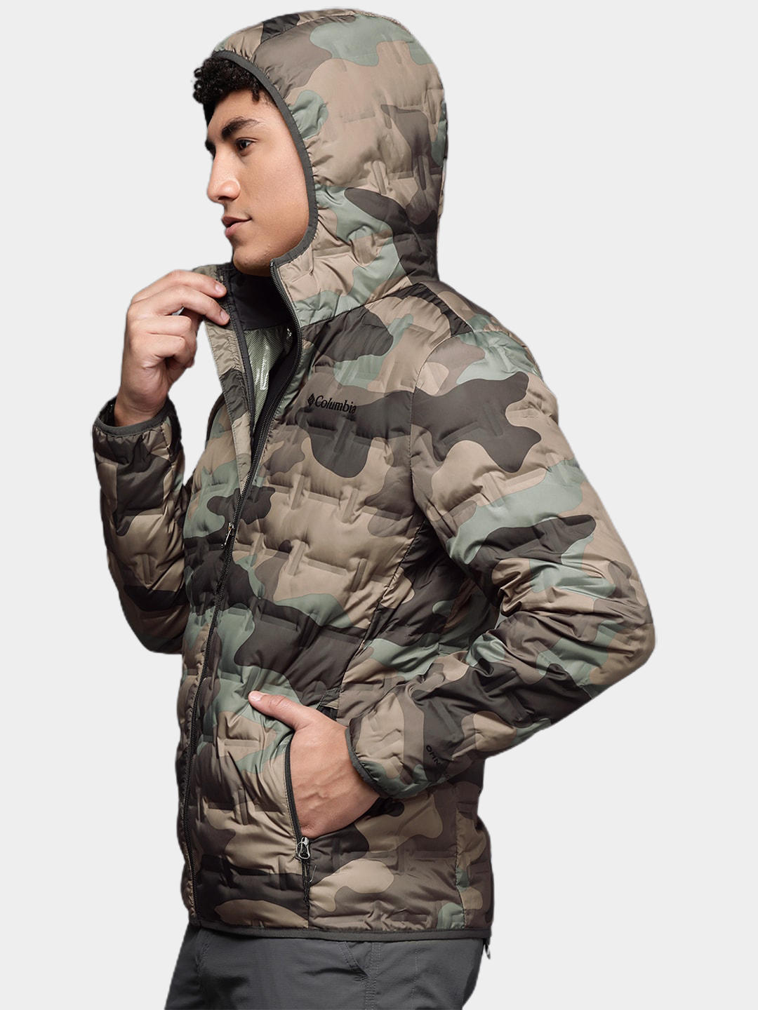 Columbia Men Green Delta Ridge Down Hooded Jacket