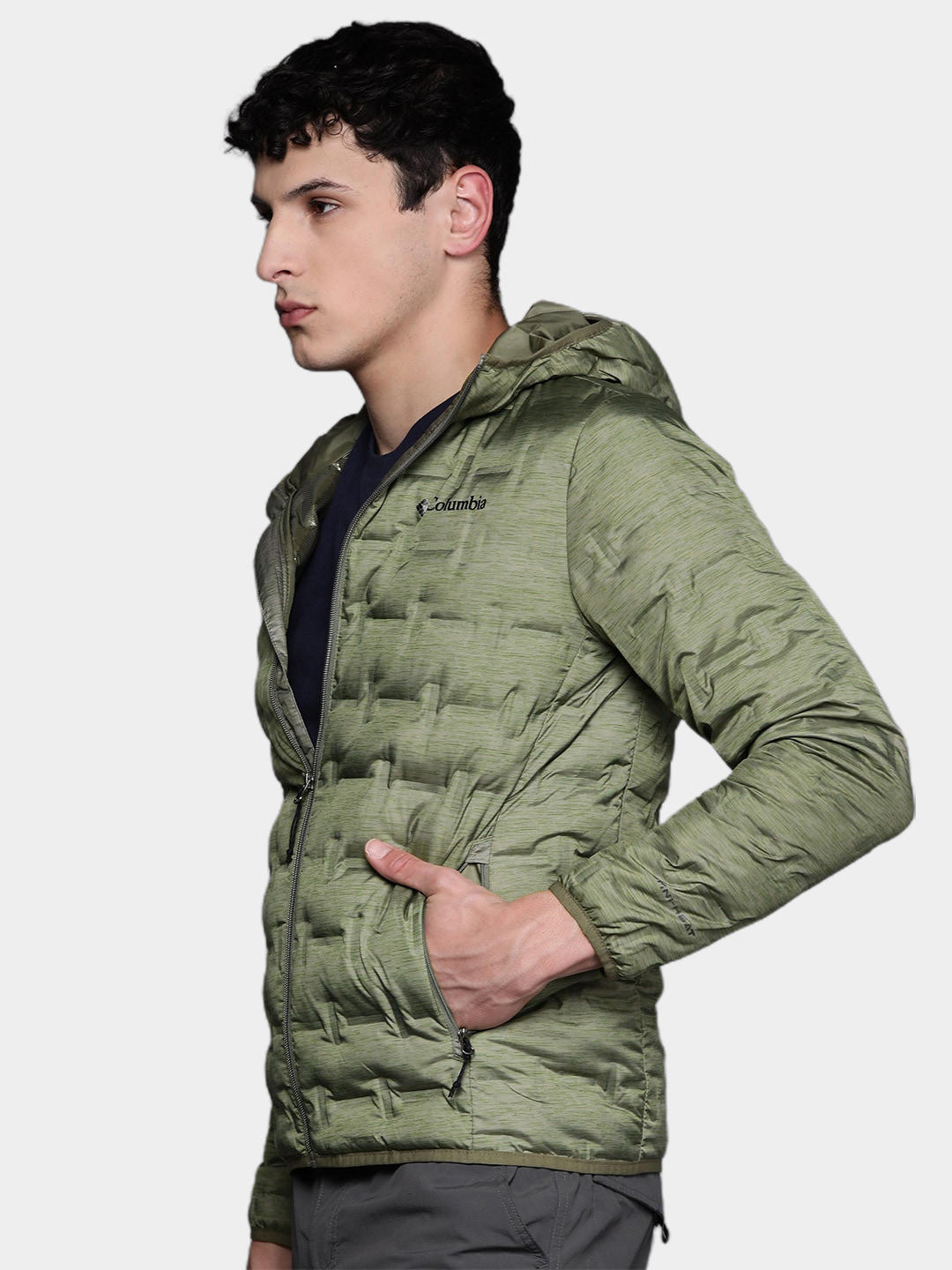 Columbia Men Green Delta Ridge Down Hooded Jacket