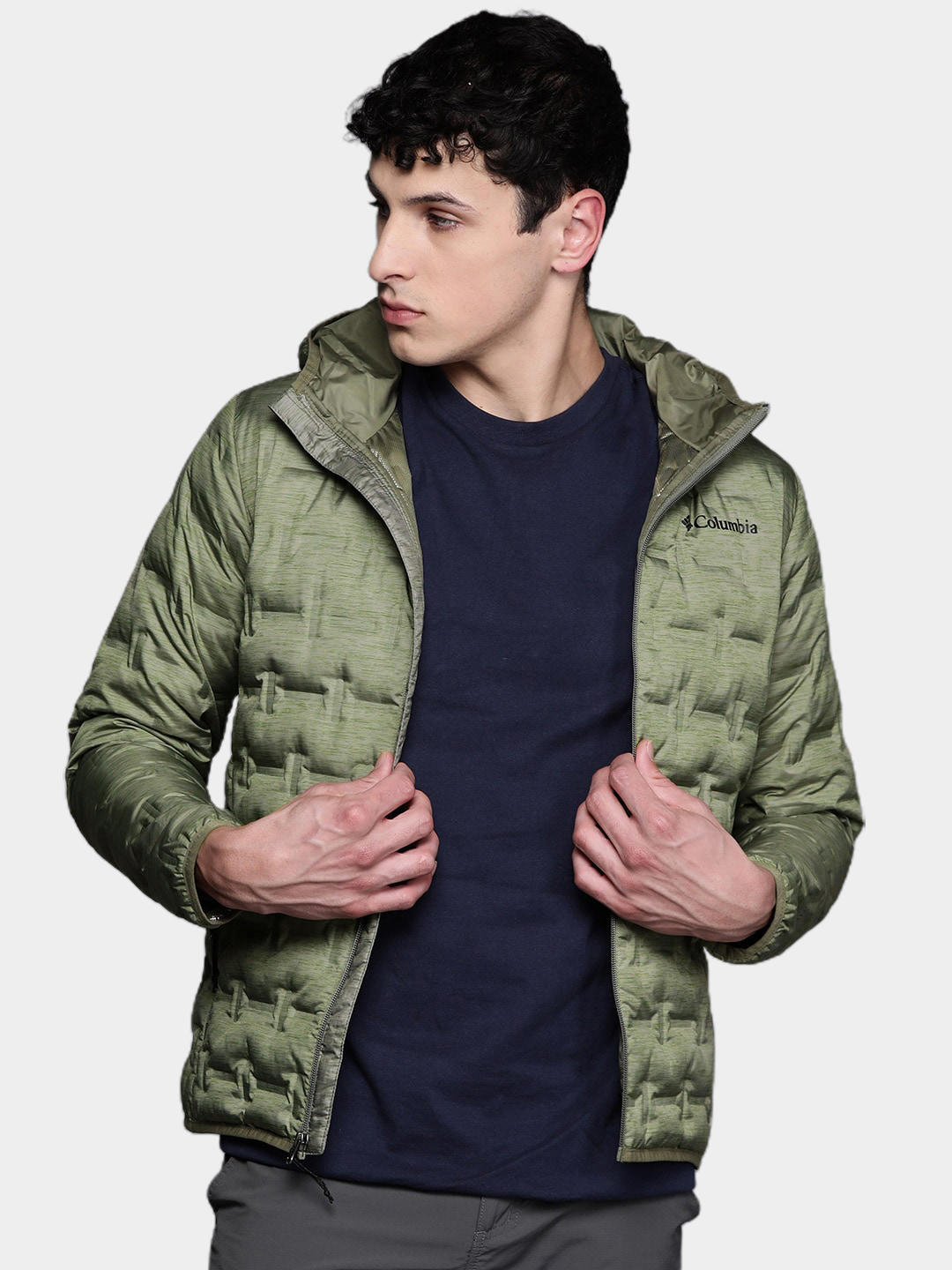 Columbia Men Green Delta Ridge Down Hooded Jacket