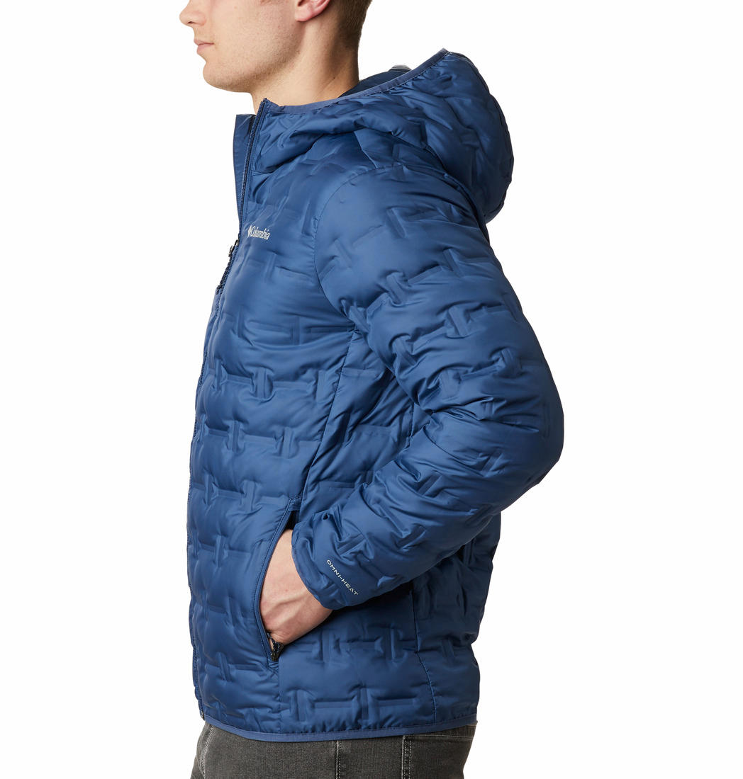 Columbia Men Navy Blue Delta Ridge Down Hooded Jacket