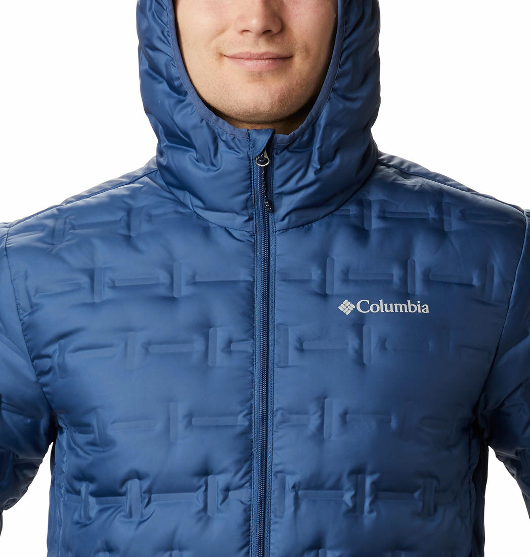 Columbia Men Navy Blue Delta Ridge Down Hooded Jacket