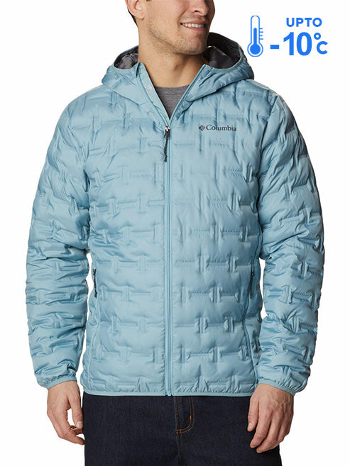 Columbia Men Blue Omni-Heat Reflective Delta Ridge Hooded Down Jacket