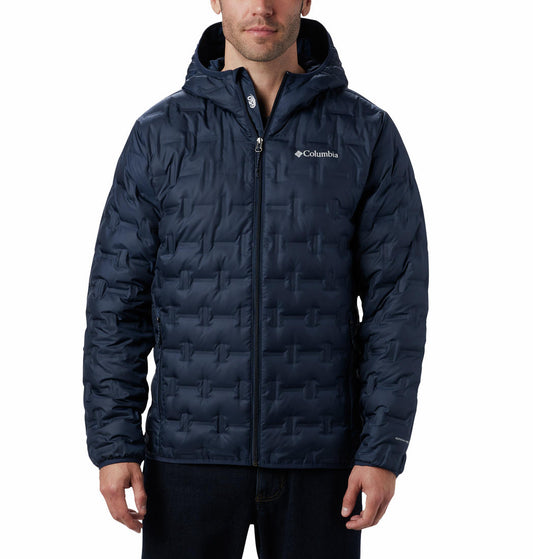 Columbia Men Navy Blue Delta Ridge Down Hooded Jacket