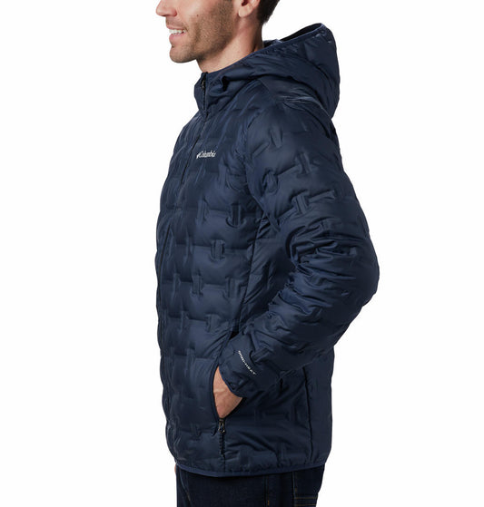 Columbia Men Navy Blue Delta Ridge Down Hooded Jacket