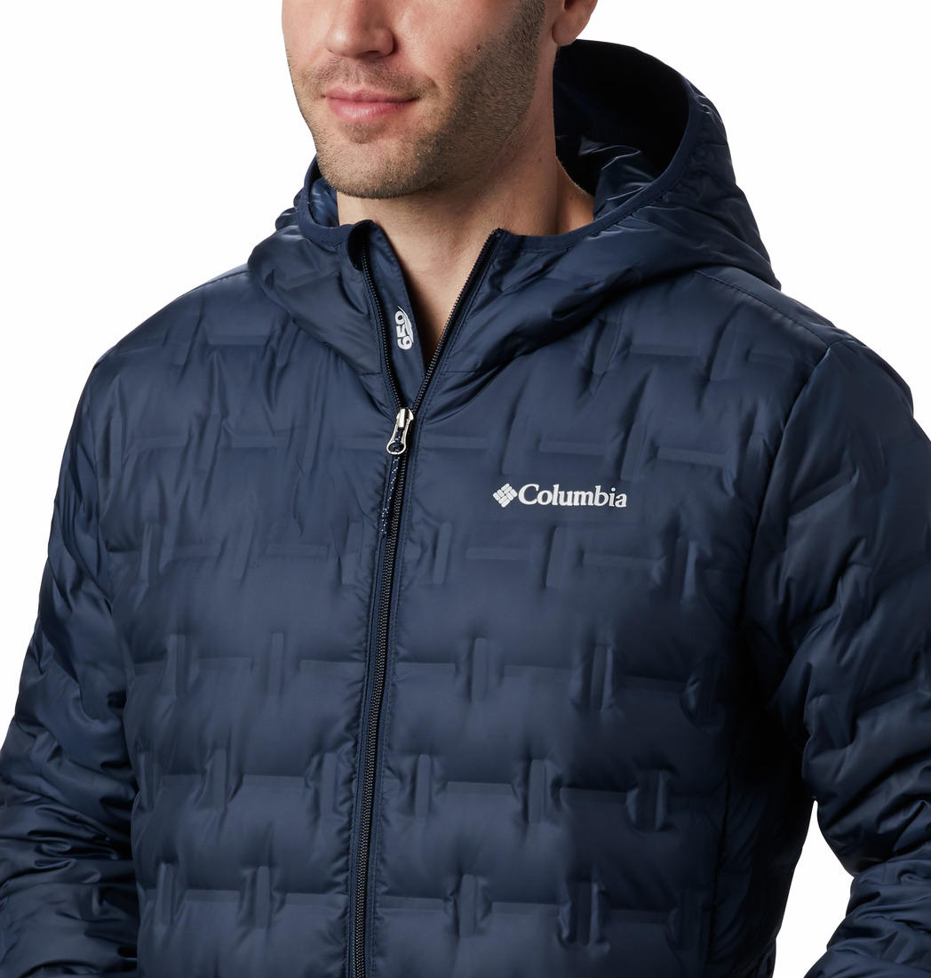 Columbia Men Navy Blue Delta Ridge Down Hooded Jacket