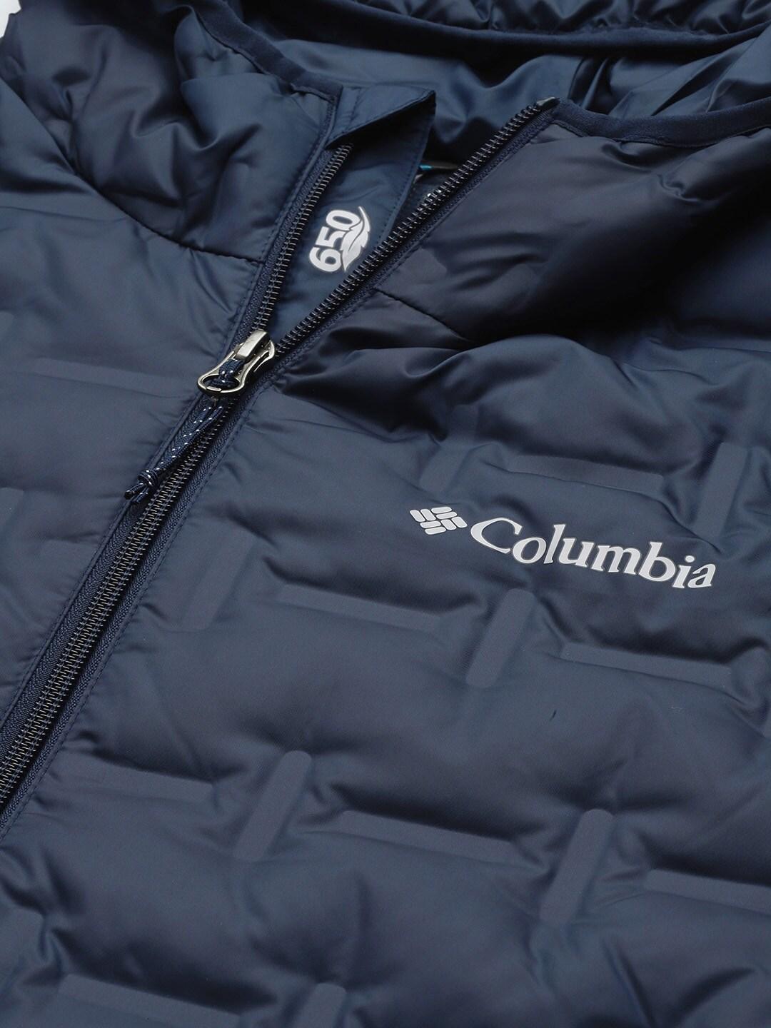Columbia Men Navy Blue Delta Ridge Down Hooded Jacket