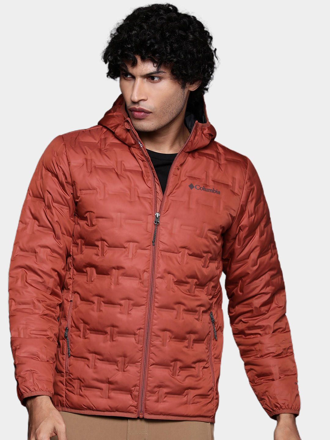 Columbia Men Red Delta Ridge Down Hooded Jacket