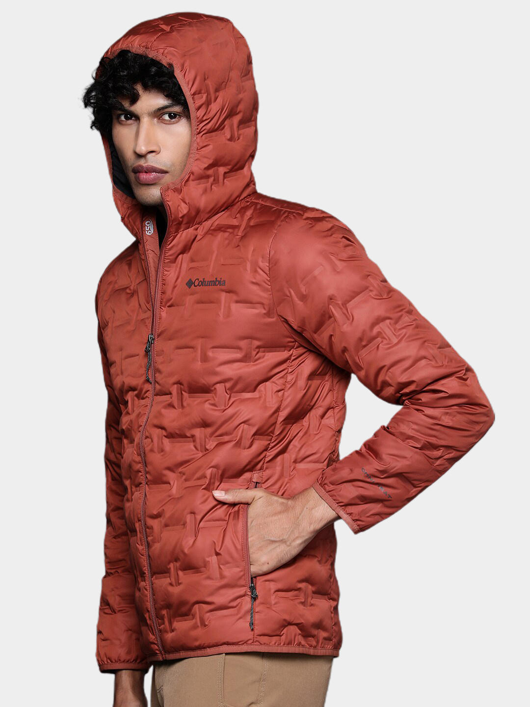 Columbia Men Red Delta Ridge Down Hooded Jacket