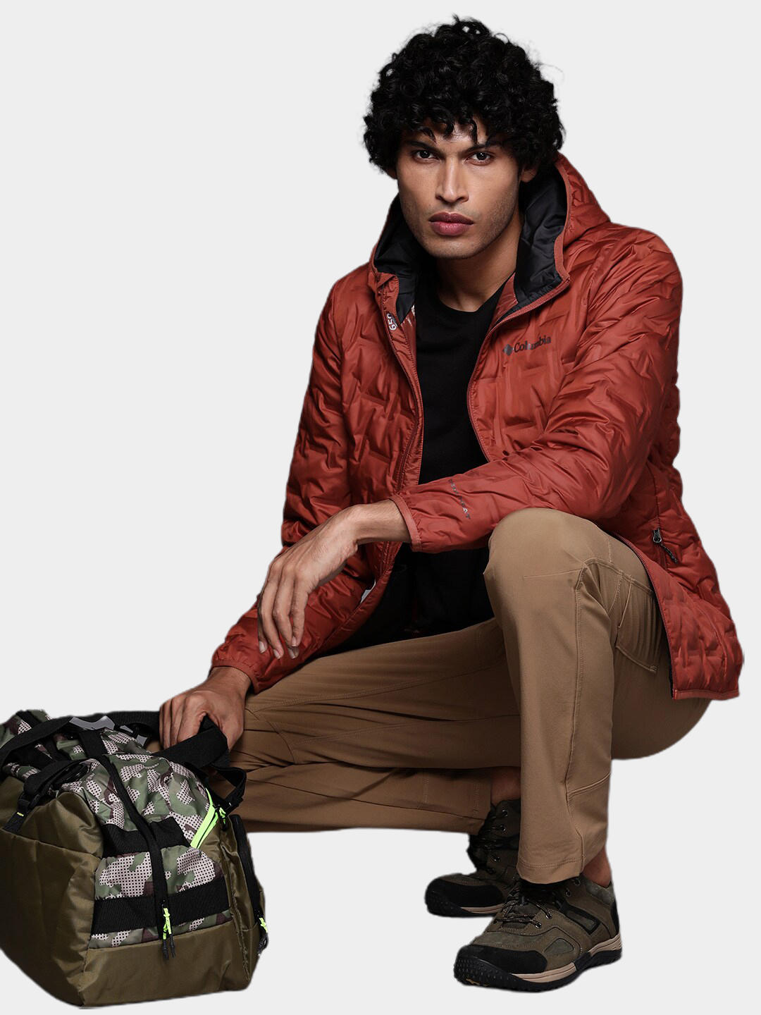 Columbia Men Red Delta Ridge Down Hooded Jacket