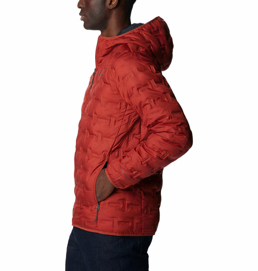 Columbia Men Red Delta Ridge Down Hooded Jacket