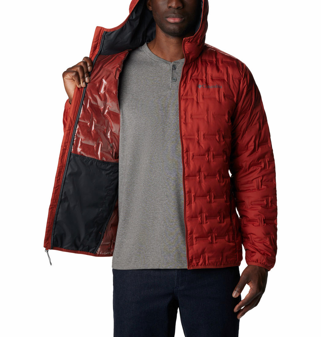 Columbia Men Red Delta Ridge Down Hooded Jacket