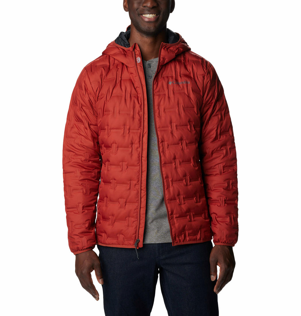 Columbia Men Red Delta Ridge Down Hooded Jacket