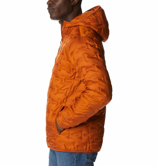 Columbia Men Orange Delta Ridge Down Hooded Jacket