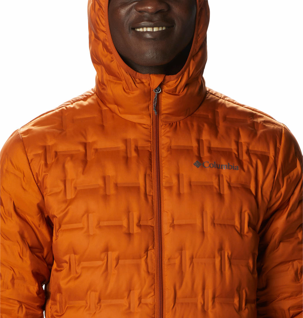 Columbia Men Orange Delta Ridge Down Hooded Jacket