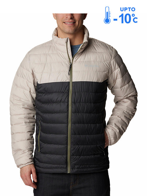 Columbia Men Beige Omni-Heat Reflective Powder Lite Down Jacket