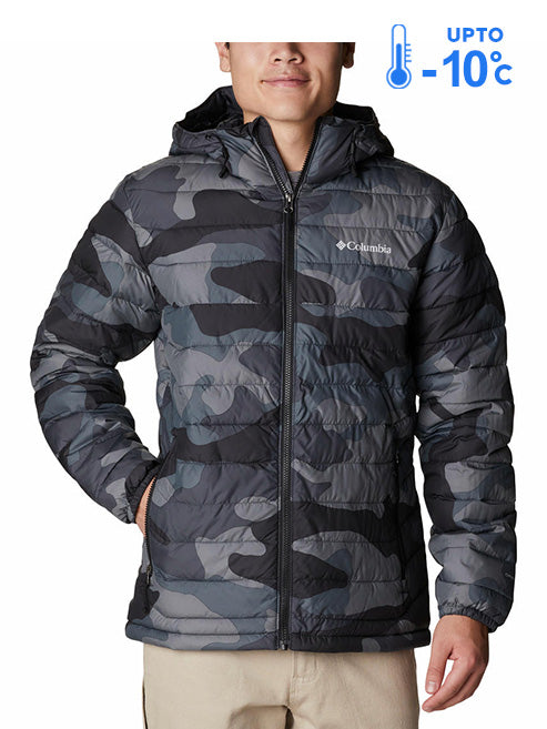 Columbia Men Black Omni-Heat Reflective Powder Lite Hooded Down Jacket