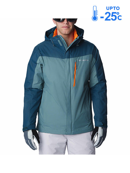 Columbia Men Green Omni-Heat Reflective Whirlibird IV Hooded Interchange Jacket