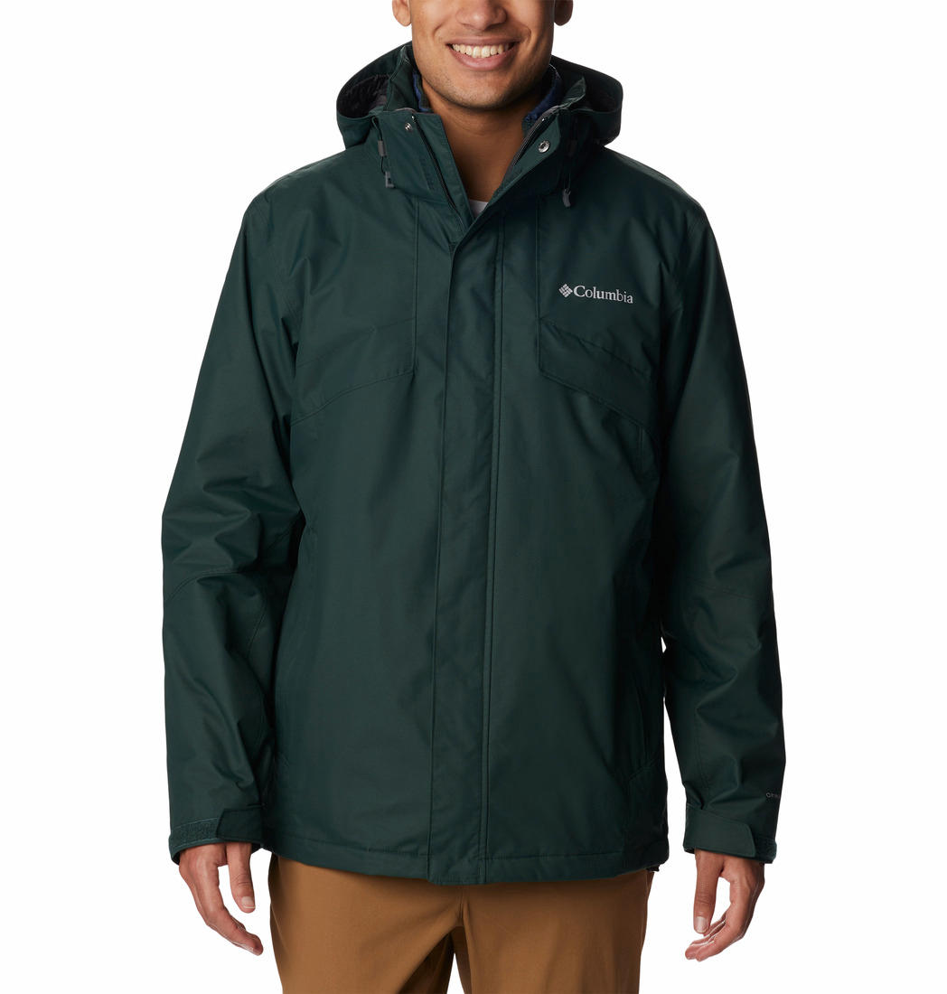 A Men Wearing Columbia Men Green Bugaboo II Fleece Interchange Jacket