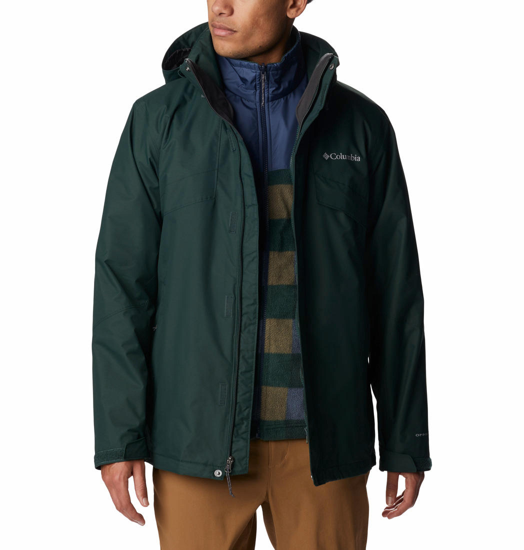 A Men Wearing Columbia Men Green Bugaboo II Fleece Interchange Jacket