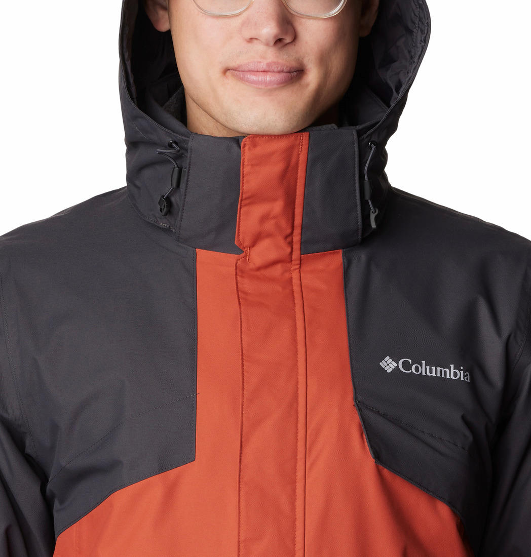 A Men Wearing Columbia Men Orange Bugaboo II Fleece Interchange Jacket