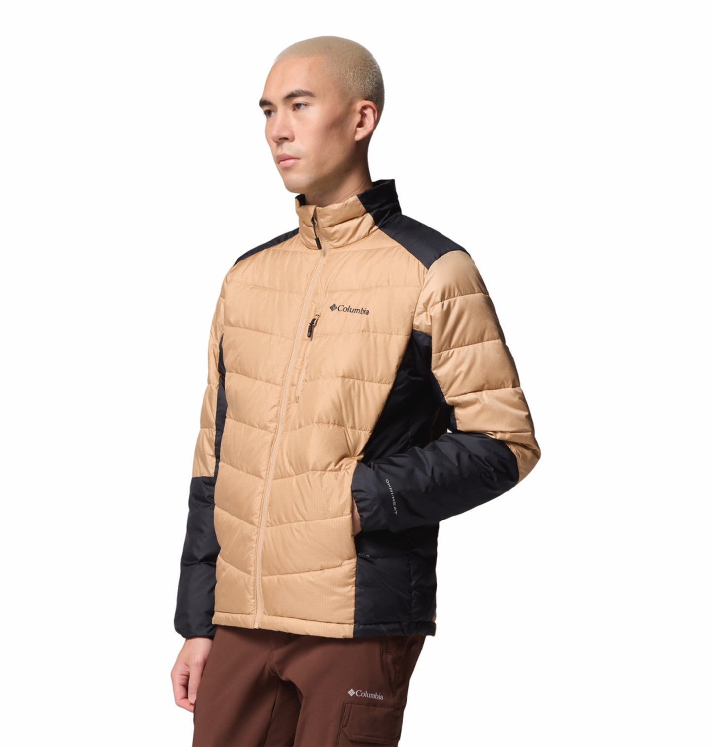Columbia Men Beige OmniHeat Infinity Labyrinth Loop II Down Jacket