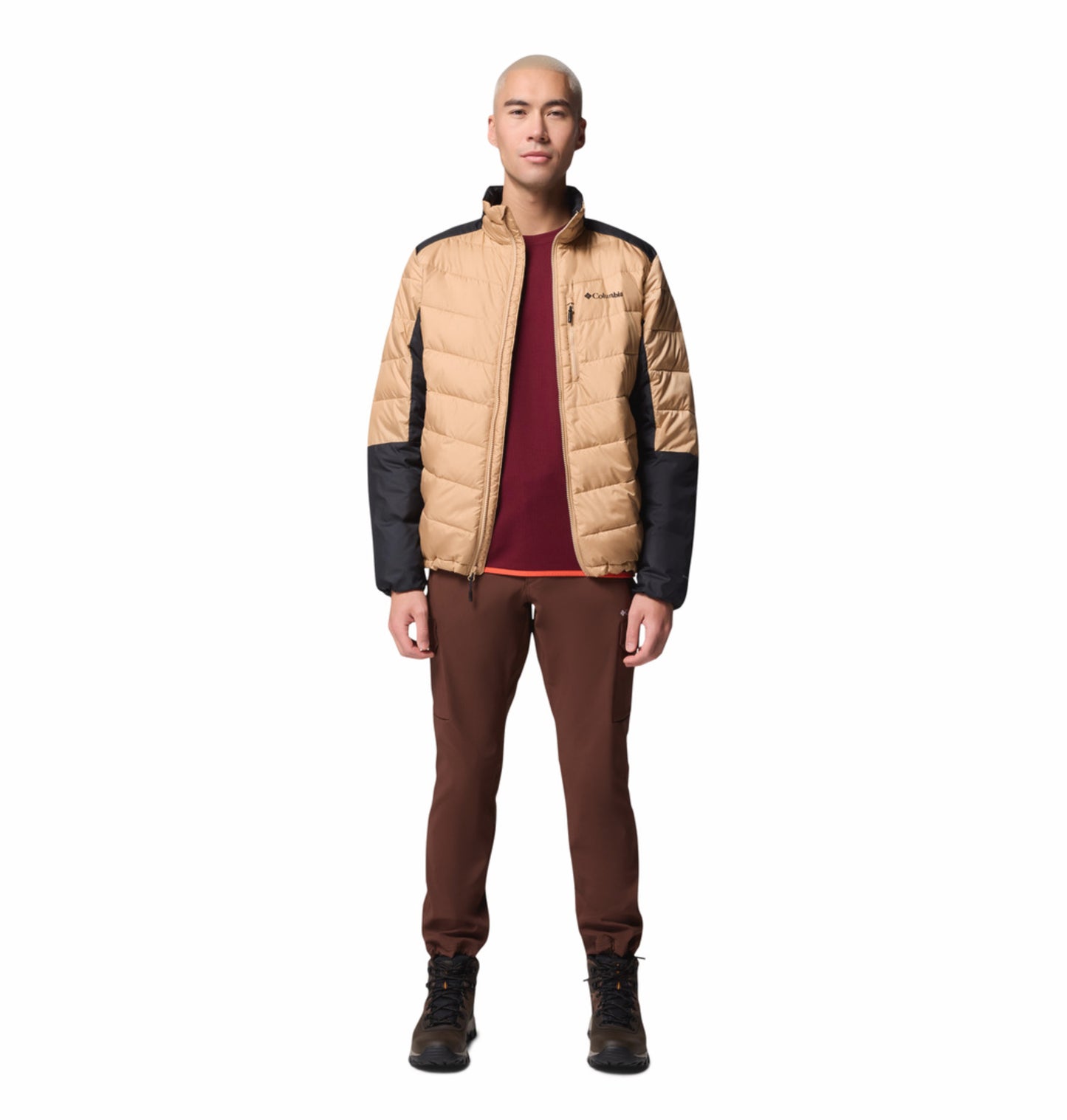 Columbia Men Beige OmniHeat Infinity Labyrinth Loop II Down Jacket