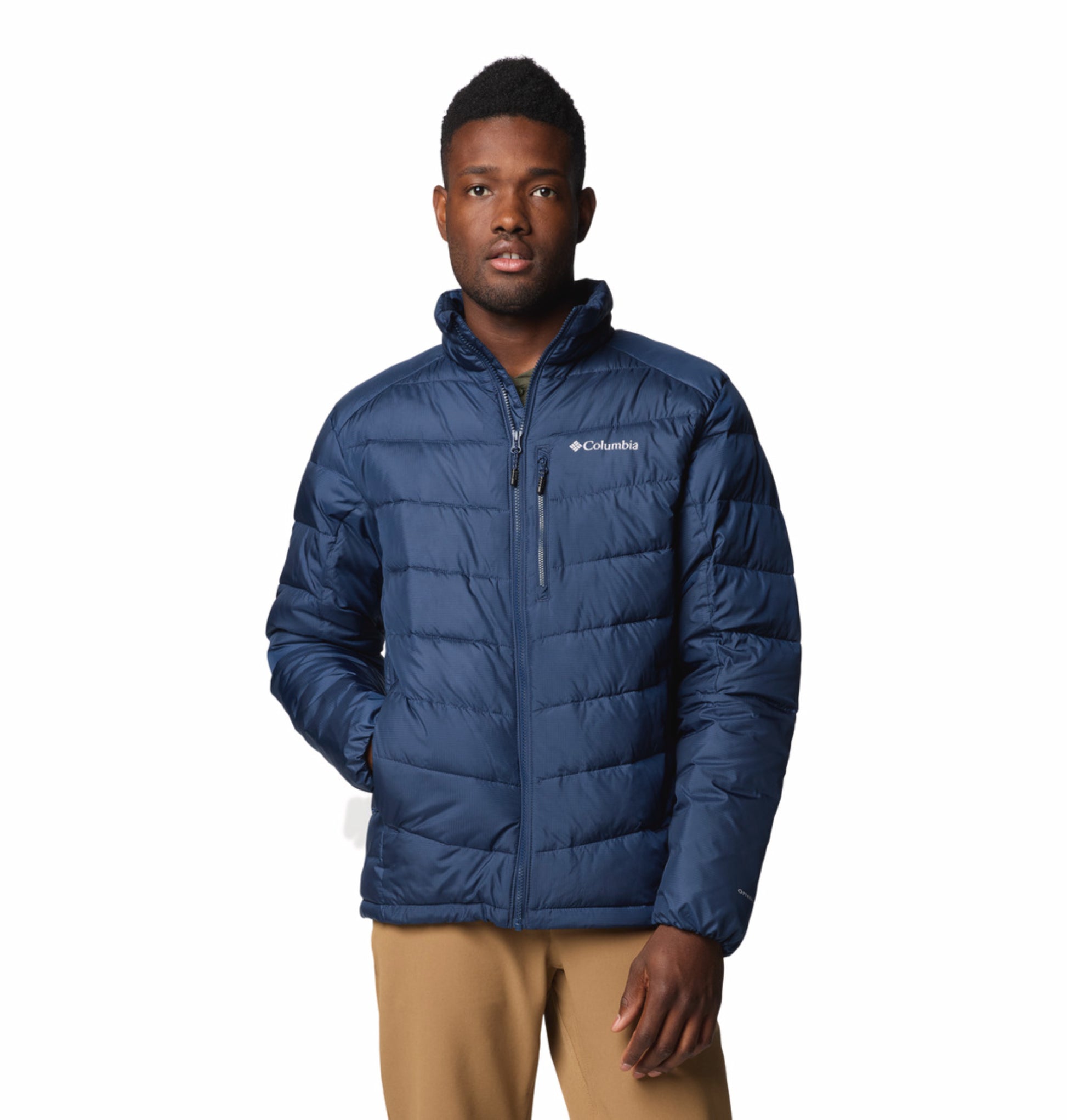 A Men Wearing Columbia Men Blue Labyrinth Loop II Jacket