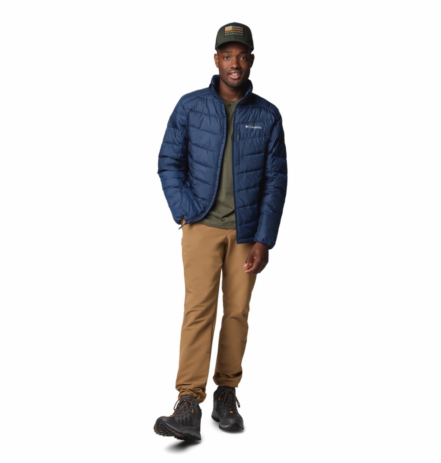 A Men Wearing Columbia Men Blue Labyrinth Loop II Jacket