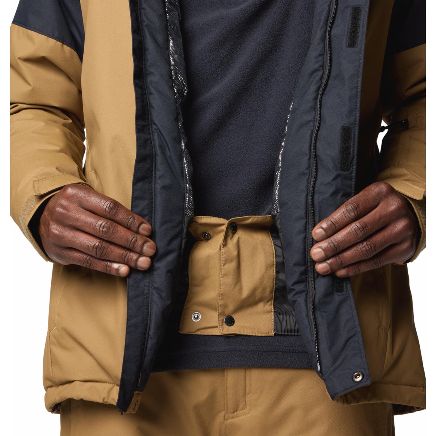 Columbia Men Brown Omni-Heat Reflective Last Tracks II Down Jacket