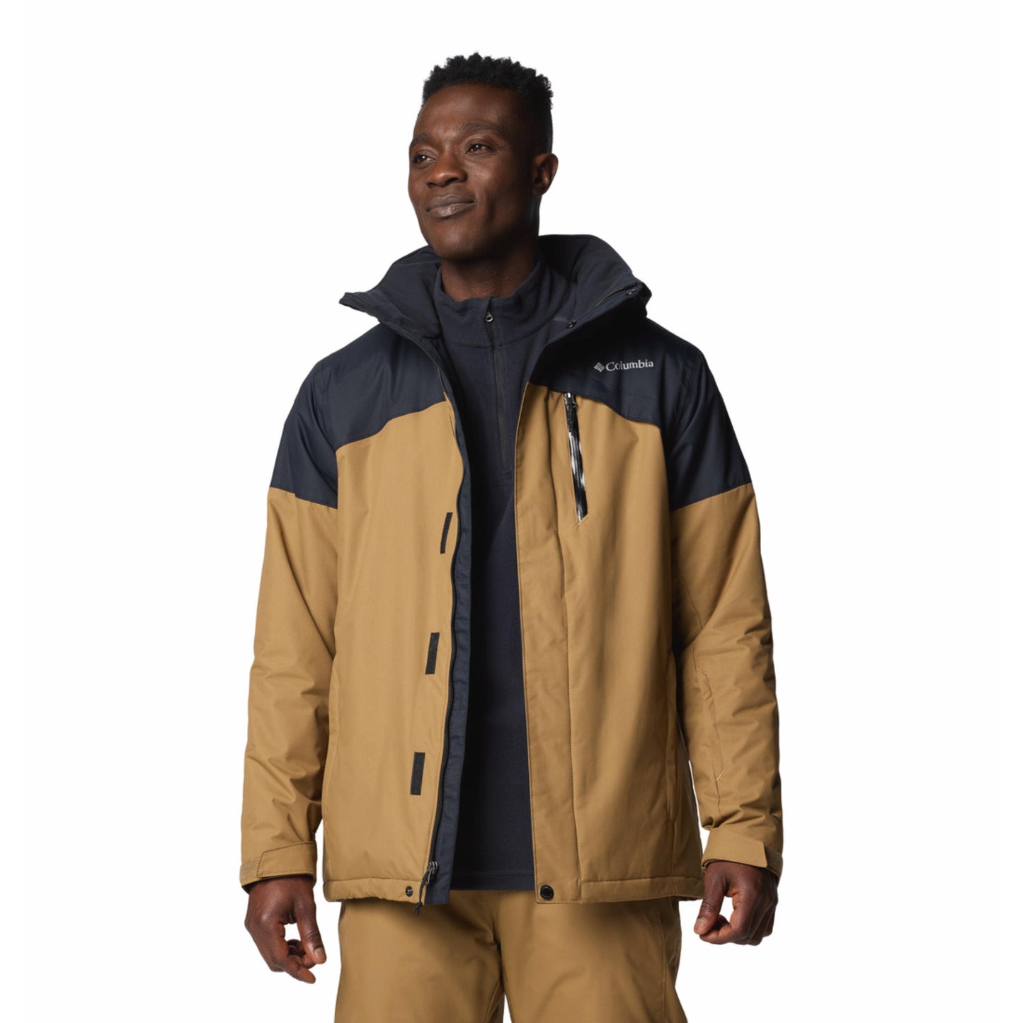 Columbia Men Brown Omni-Heat Reflective Last Tracks II Down Jacket