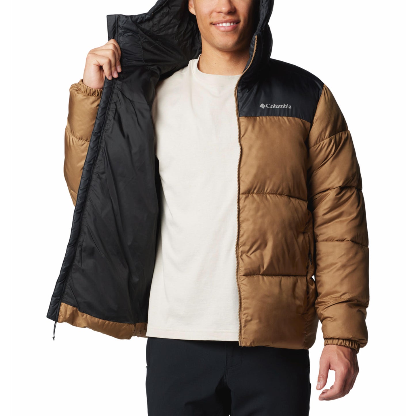 Columbia Men Brown Omni-Shield Puffect II Hooded Down Jacket
