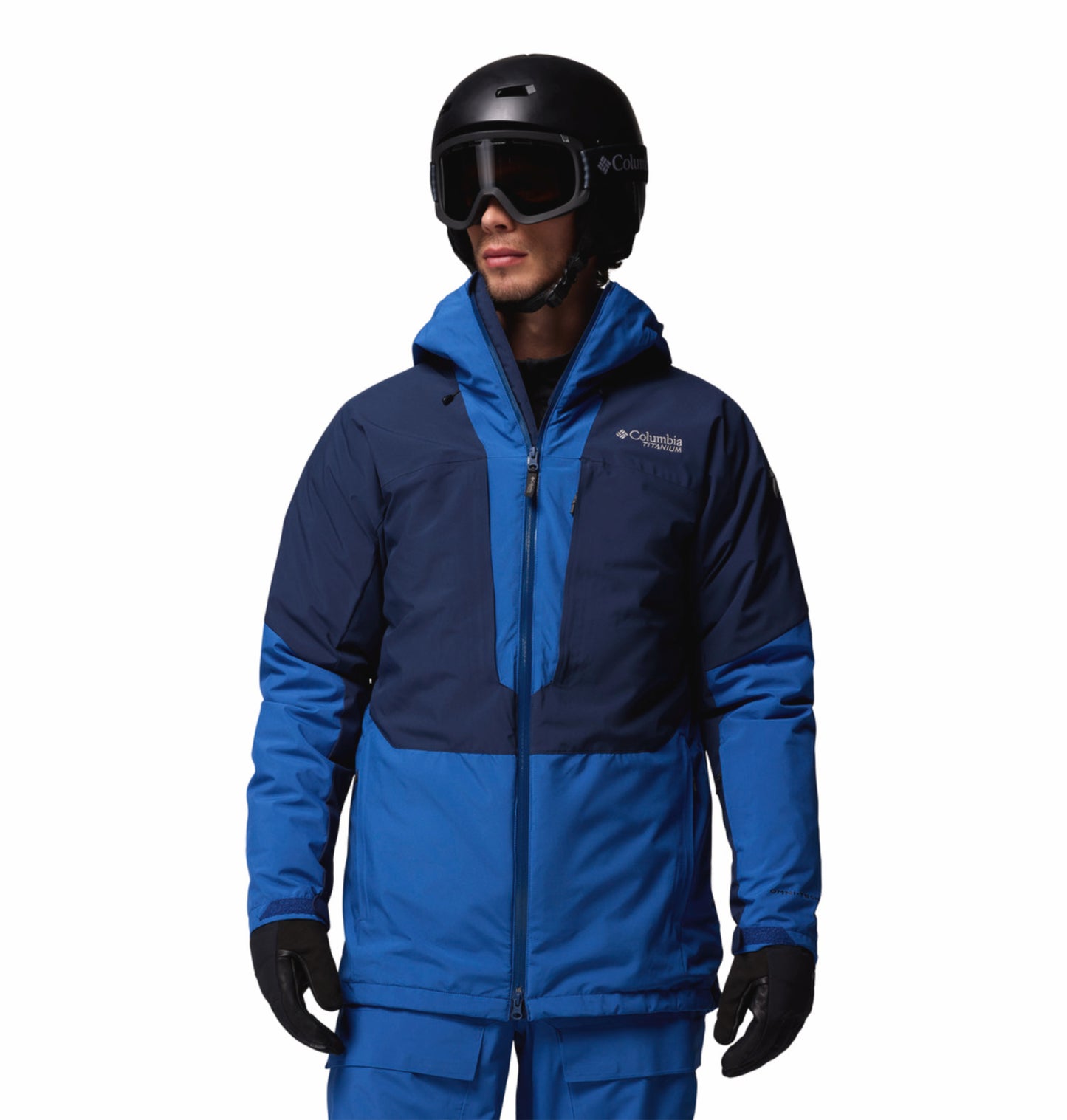 Columbia Men Navy Blue Omni-Heat Inifnity Winter District II Hooded Interchange Jacket