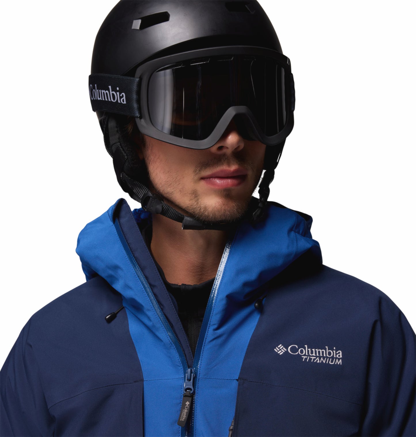 Columbia Men Navy Blue Omni-Heat Inifnity Winter District II Hooded Interchange Jacket